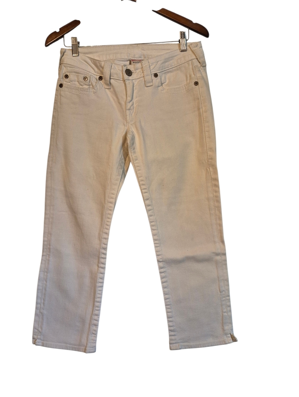 True Religion White Straight Leg Jeans Classic Fit 29